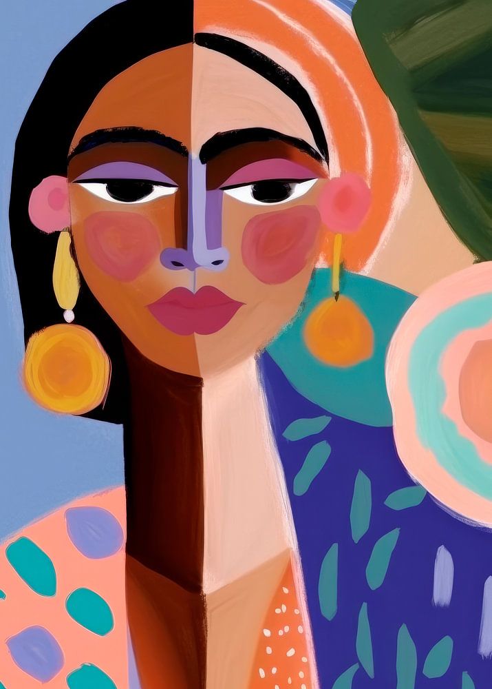 Kleurrijk, modern en abstract portret Van Carla Van Iersel