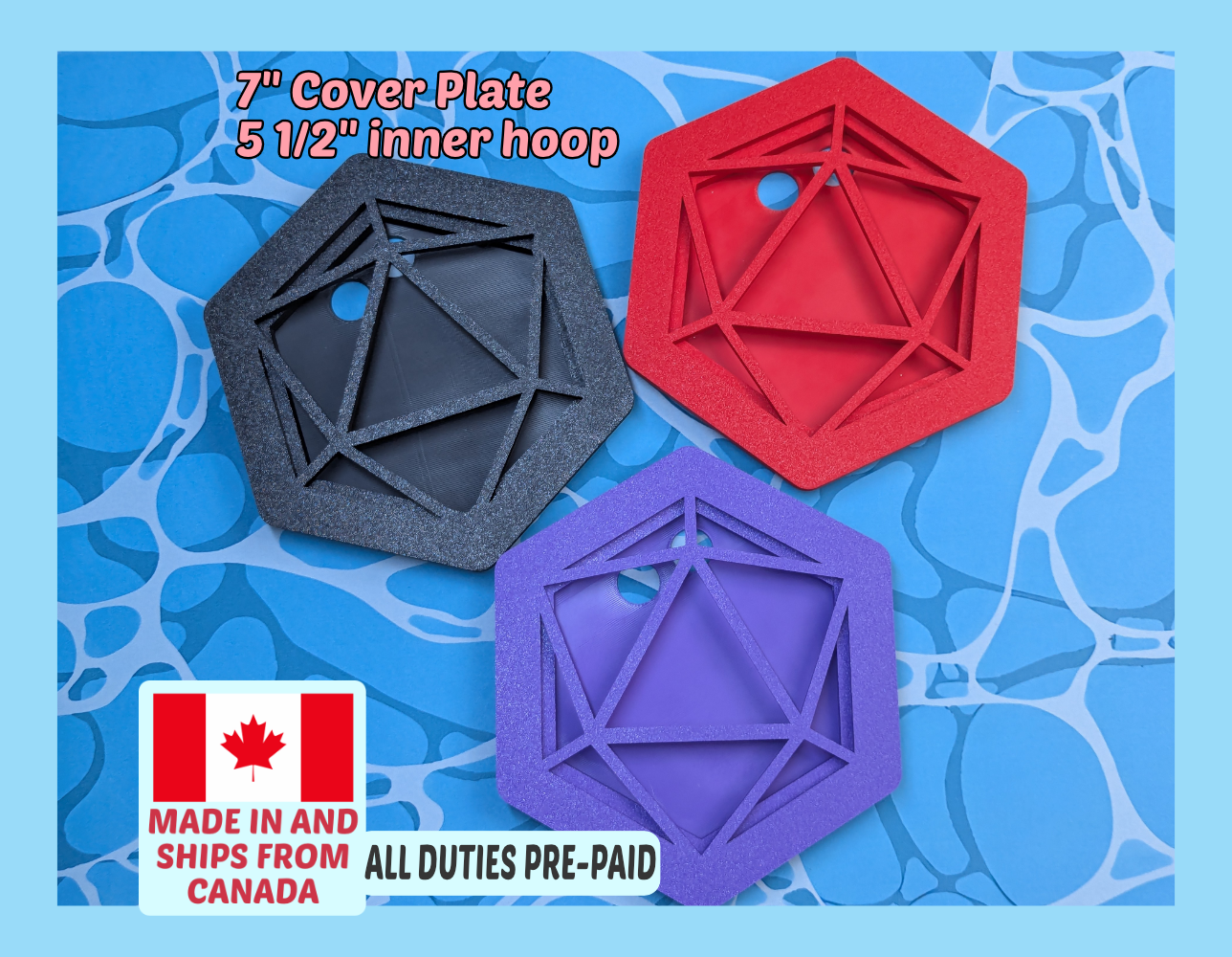 D20 small embroidery hoops