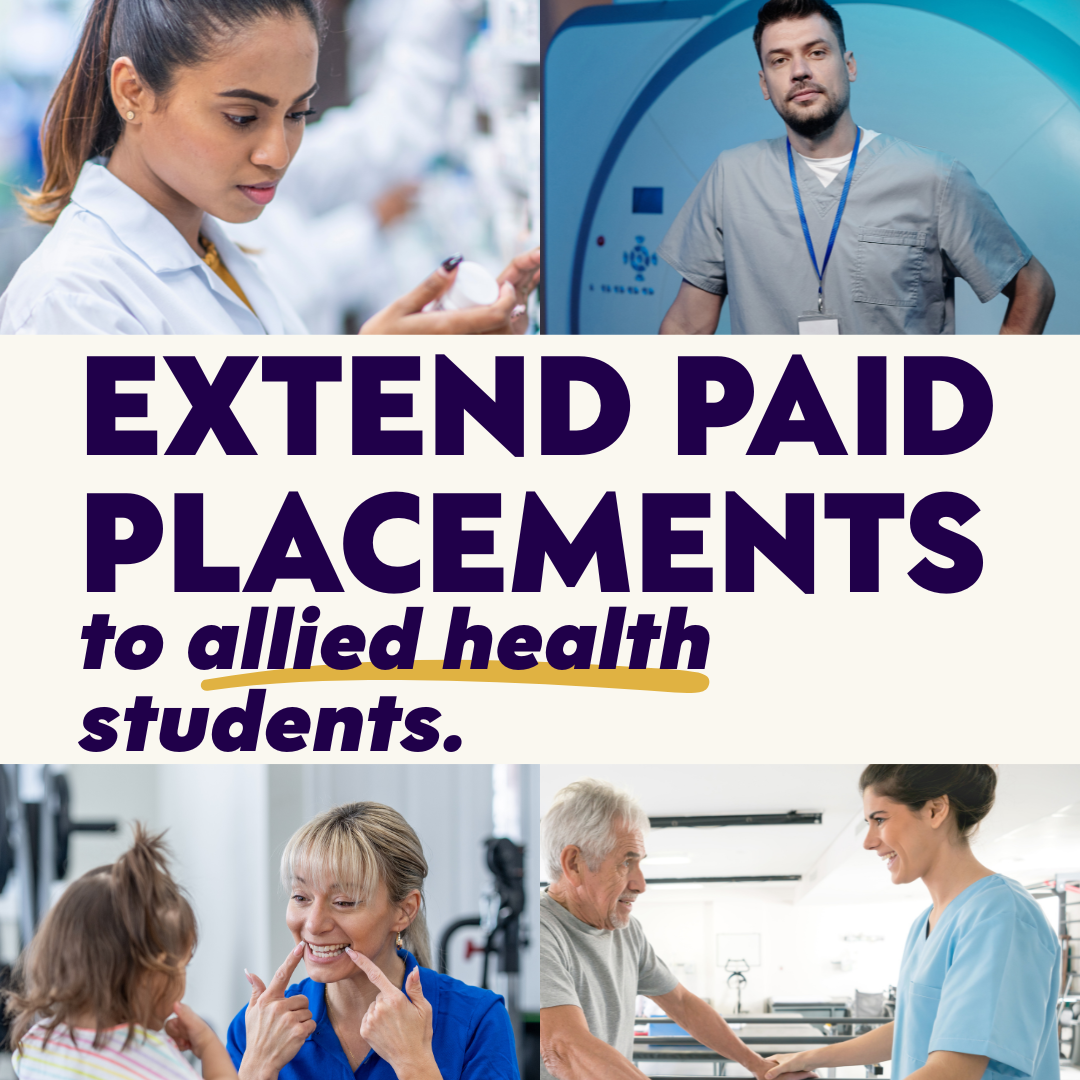 Extend paid placements to allied health students