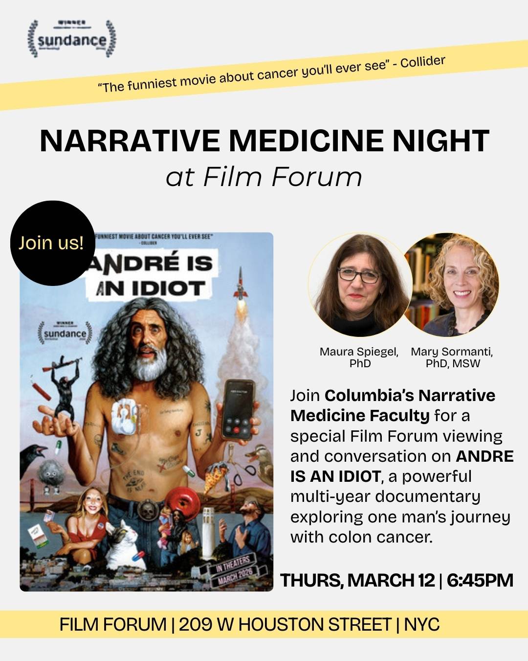 Andre is an idiot film poster and talk back advertisement