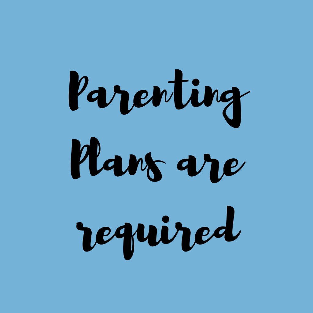 Parenting Plans are required