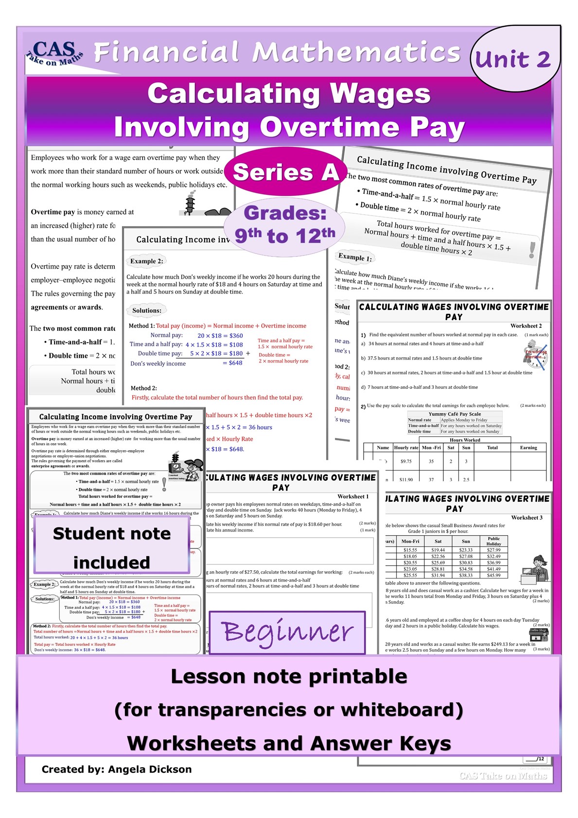 Calculating Wages Involving Overtime Pay Series A