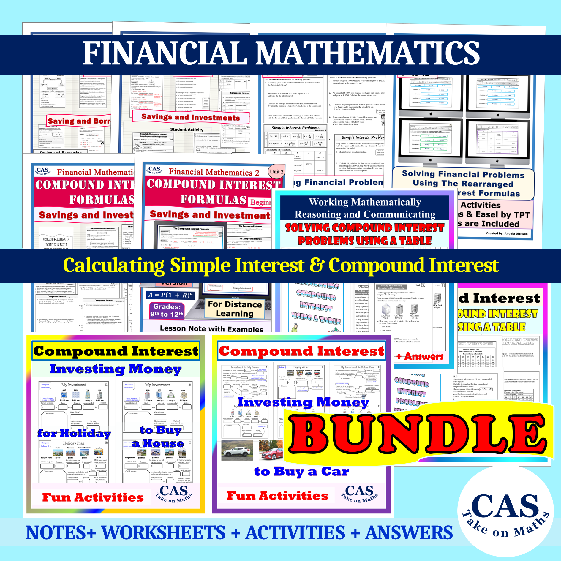 Financial Math Bundle 2 | Calculating Simple & Compound Interests