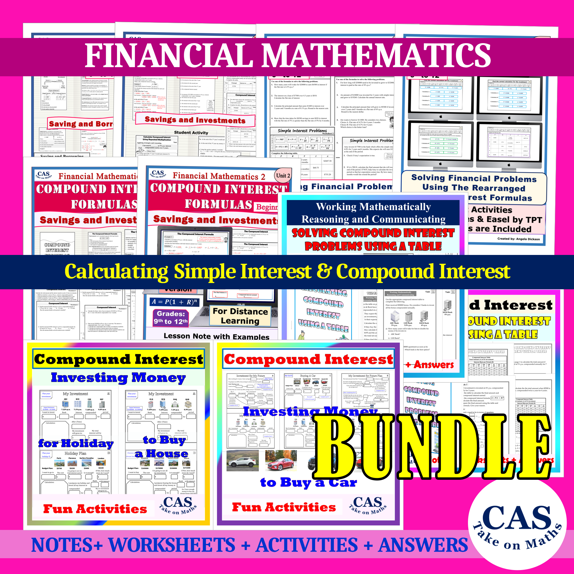 Financial Math Bundle 2 | Calculating Simple & Compound Interests