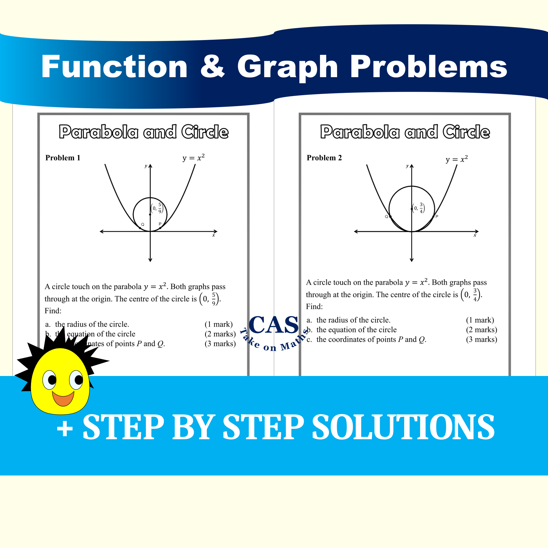 Parabolas & Circles-Functions & Graphs Review- Math Test Prep