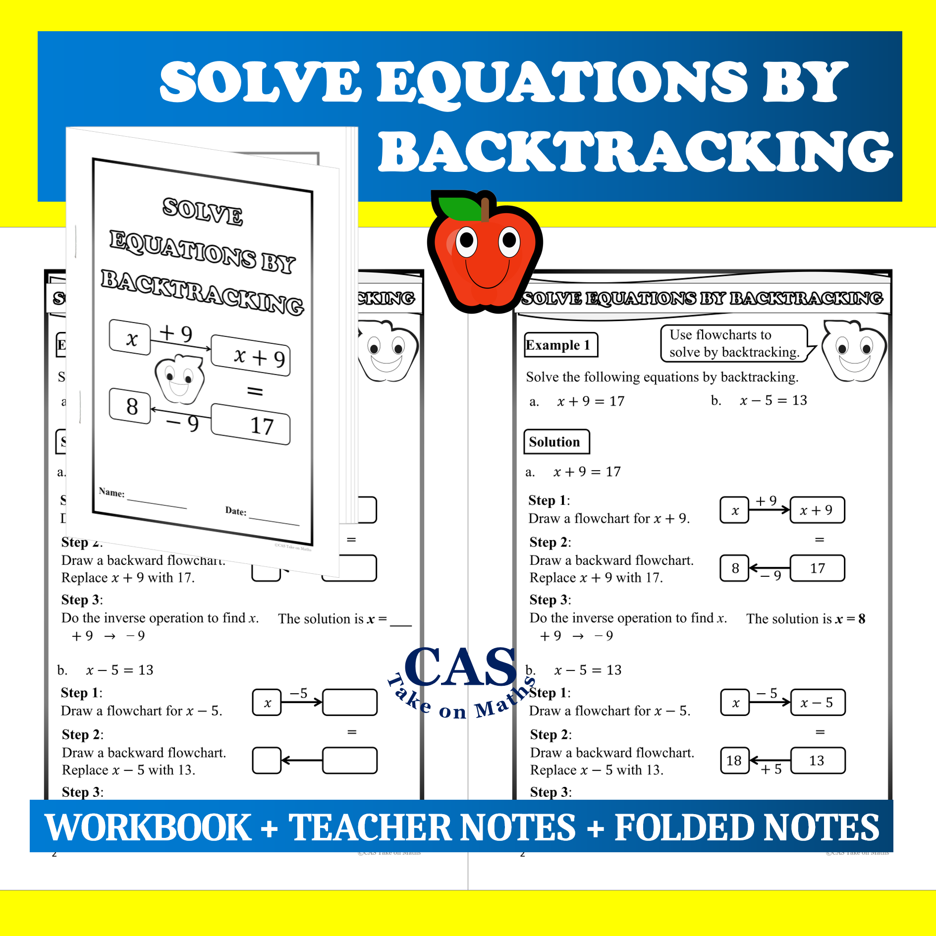 Solve One & Two Step Linear Equations by Backtracking Flowcharts