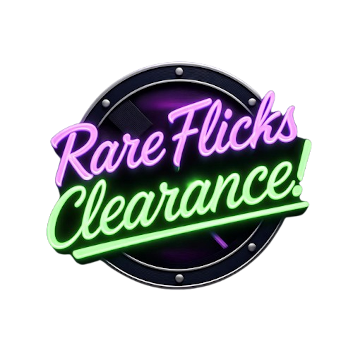 Rare Flicks Clearance Logo Neon Film Reel 