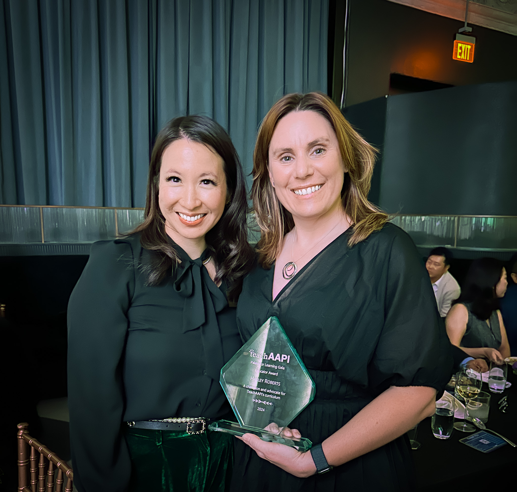 Hayley Roberts Holding TeachAAPI Award