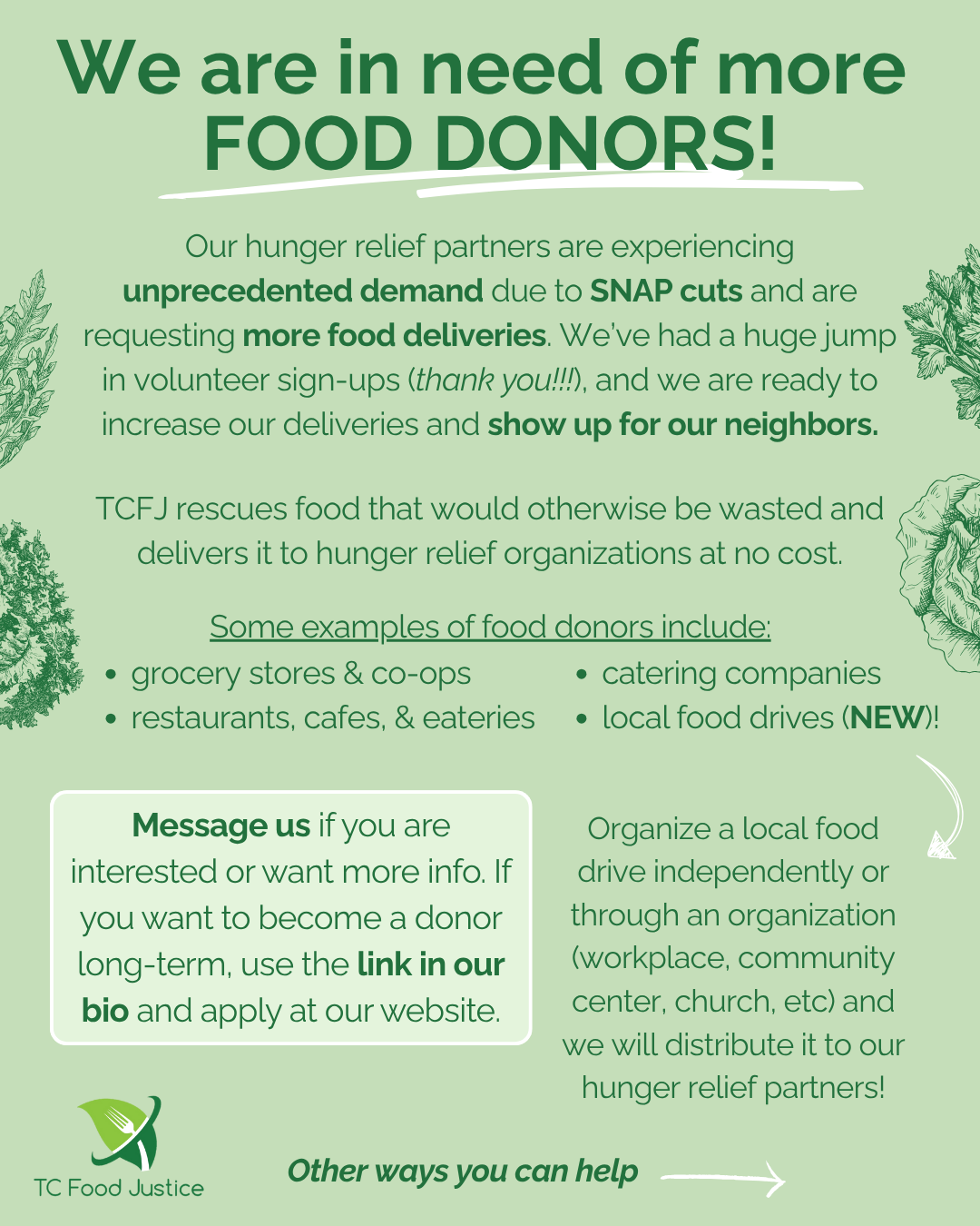 Sign up to be a food donor