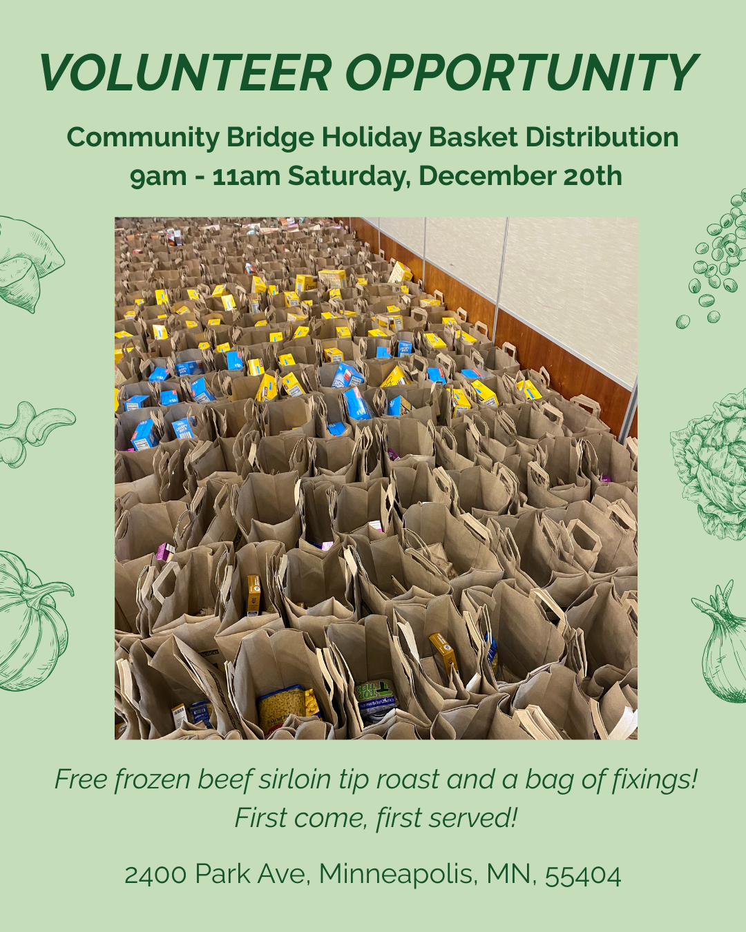 Community Bridge Holiday volunteering