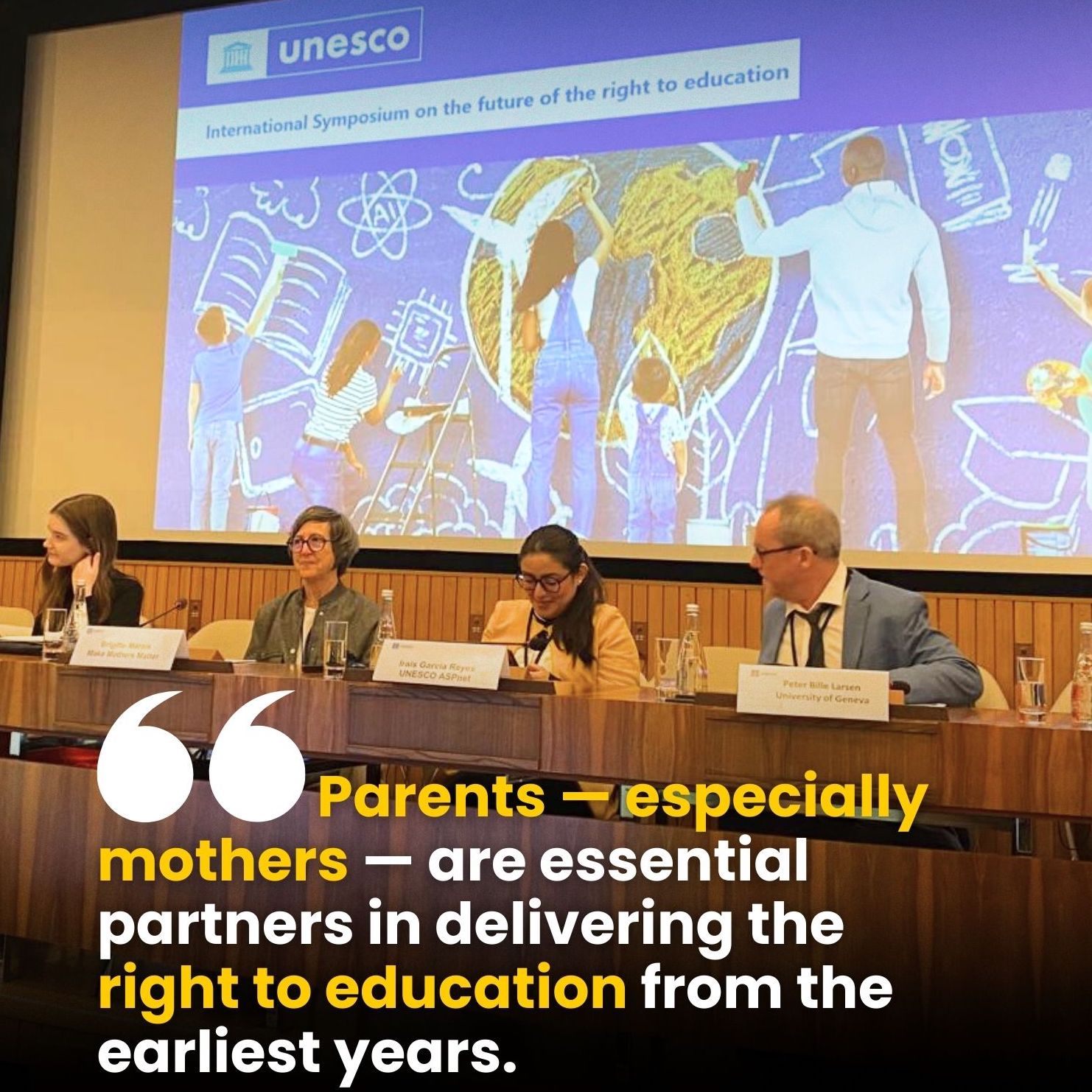 UNESCO, Paris – On the occasion of the 65th anniversary of the 1960 Convention against Discrimination in Education, UNESCO brought together the global community at an International Symposium on the Future of the Right to Education, held on 9 December 2025 at UNESCO Headquarters in Paris. Make Mothers Matter (MMM) played an active role in this event.