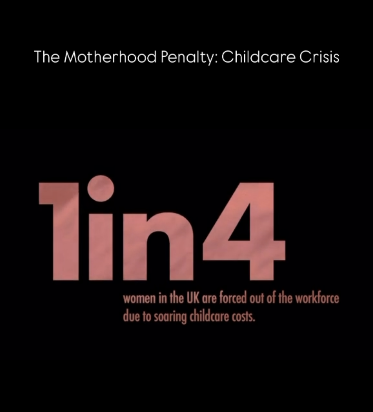Short film still from The Motherhood Project, a documentary exploring the motherhood penalty and childcare crisis in the UK. The project by researcher Salomé van Leuven highlights how high childcare costs and systemic barriers impact working mothers, contributing to gender inequality and forcing many women to leave the workforce.