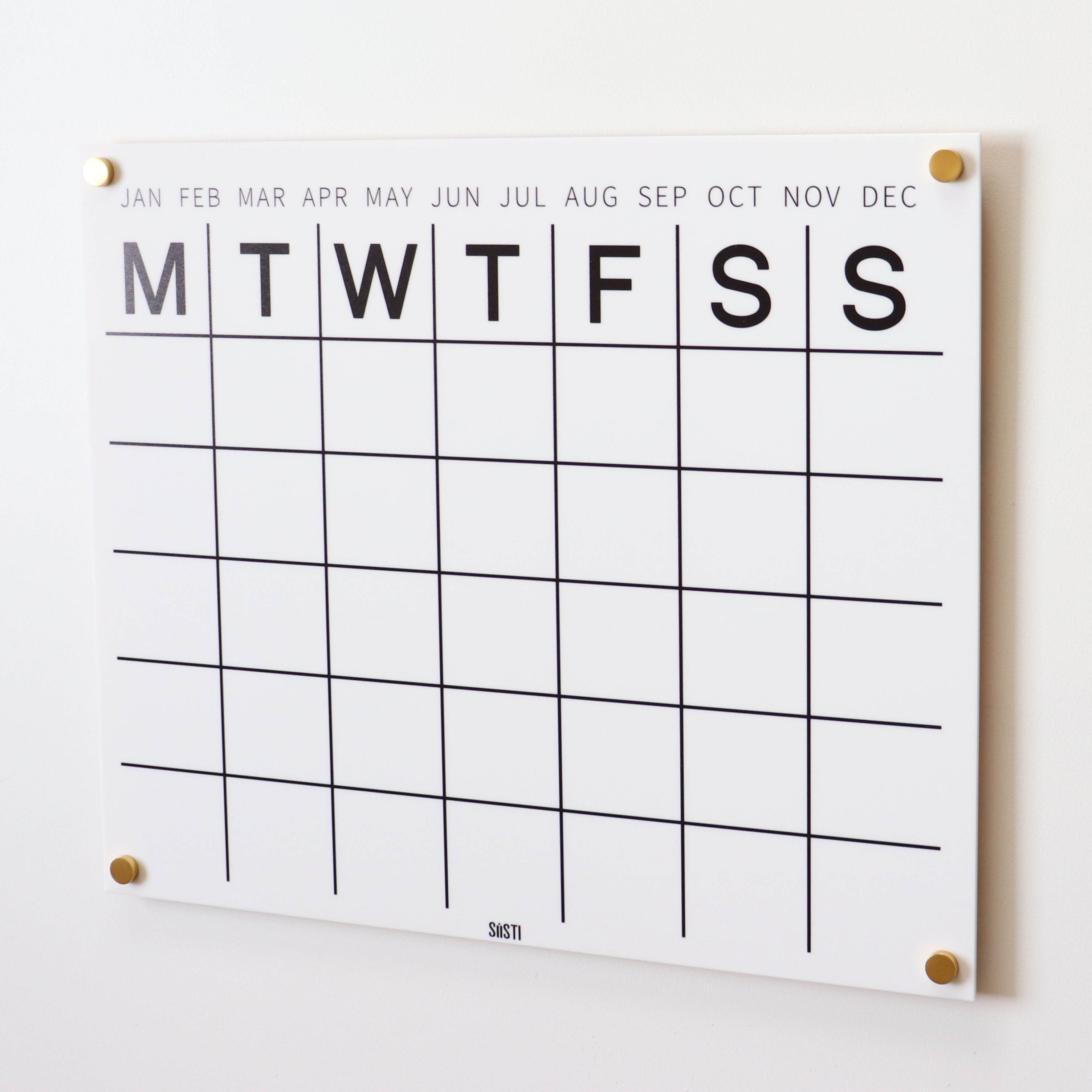 Monthly Acrylic Wall Planner - Landscape - White