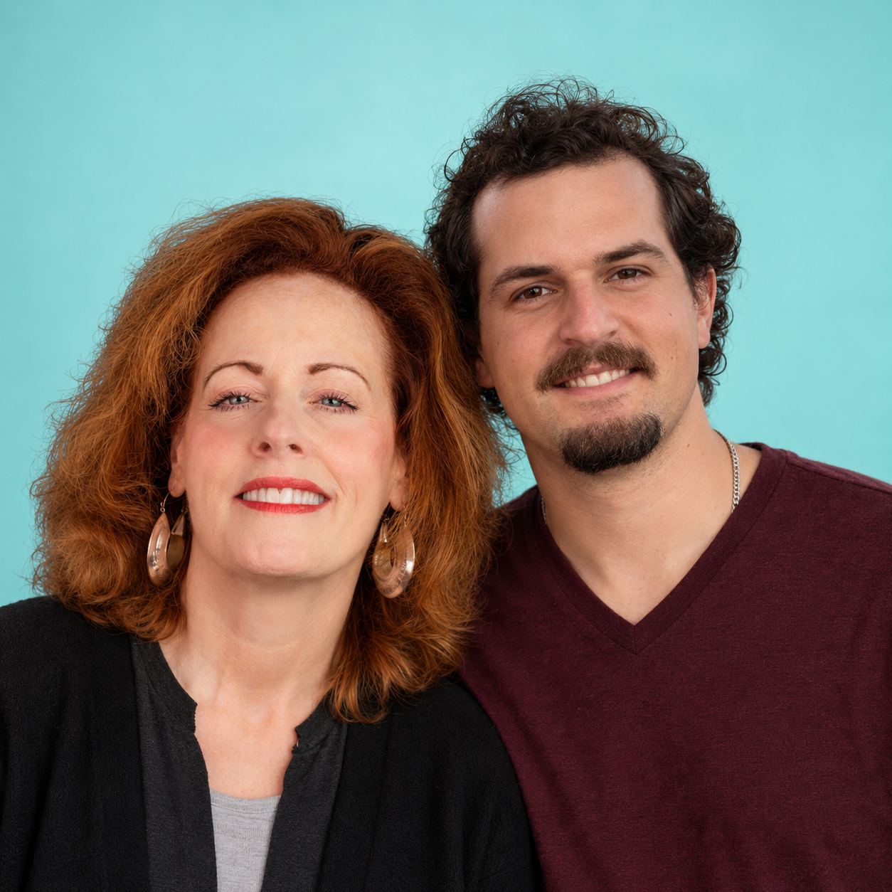 Steph and Jonah, mother and son and hosts of The Good Love